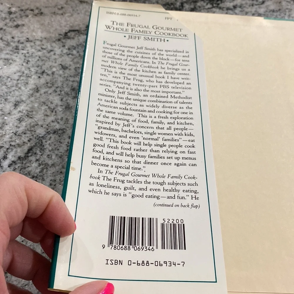 First Edition 1992 HC The Frugal Gourmet ‘Whole Family Cookbook’